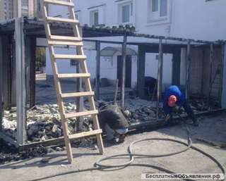 Разбор демонтаж строений снос дач бань домов земельные работы