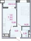 1к.кв. 38кв.м. 2025т.р.