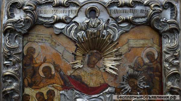 Образ Матери Божией «Всех Скорбящих Радосте» в барочном серебряном окладе. Россия, XVIII век.