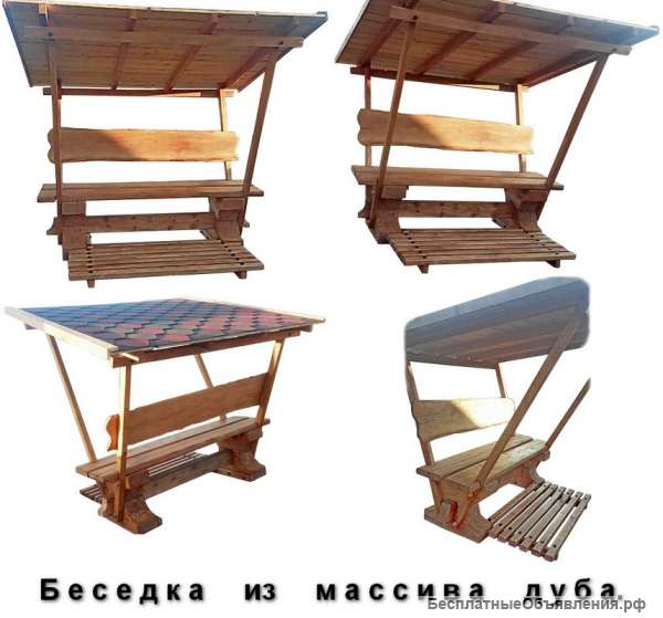 Беседка деревянная из хвойных пород древесины