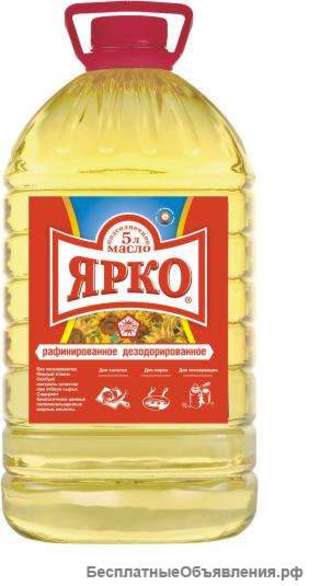 Масло подсолнечное ЯРКО, РДВ, высший сорт, 5л