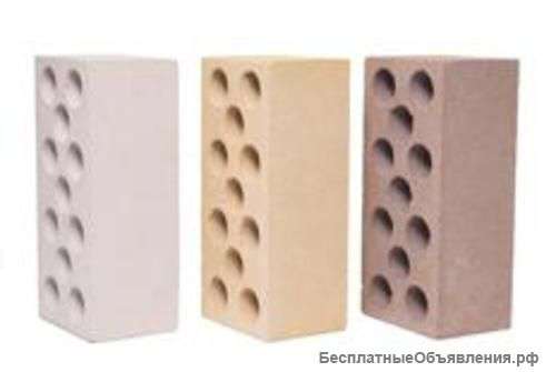 Кирпич силикатный лицевой желтый/коричневый пустотелый