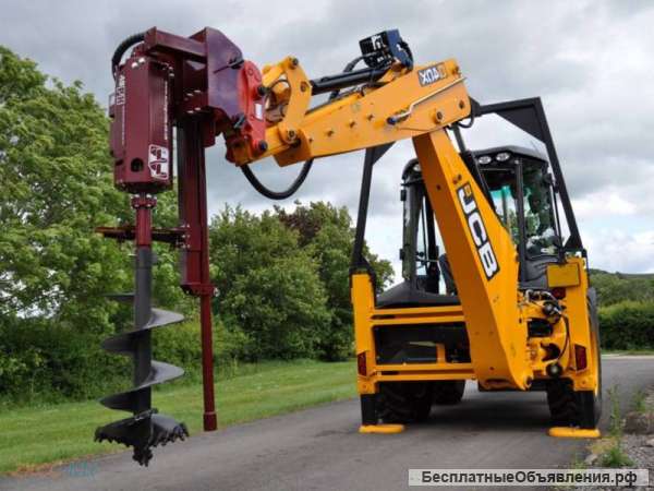Ямобур на базе экскаватора-погрузчика JCB