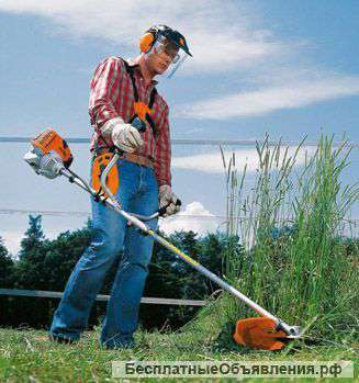 Покос травы, спил деревьев