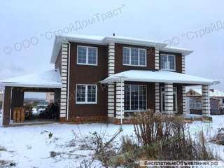 Проект дома с навесом для машины