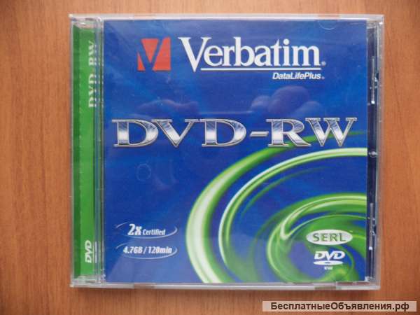Диски перезаписываемые Verbatim DVD-RW БУ