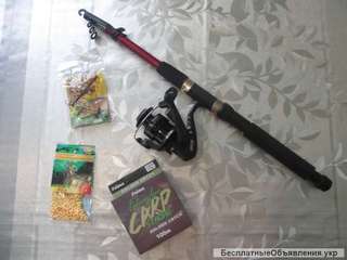 Набор Спиннинг + Катушка + Кормушка"пружына" + Леска + Нажывка