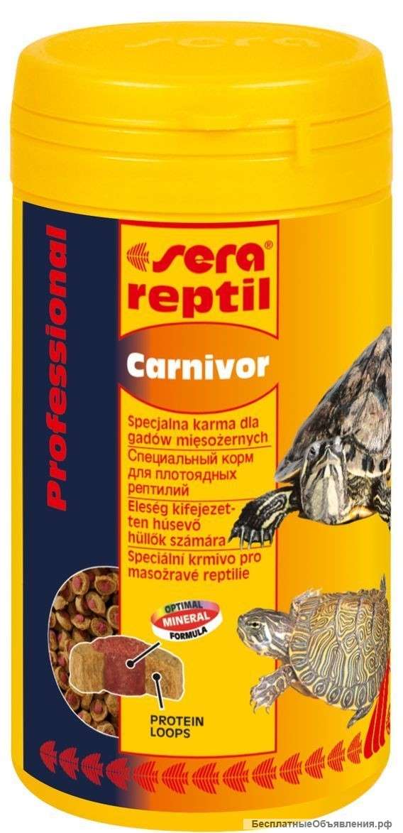 Корм для плотоядных рептилий, водяных черепах Сера 250 мл