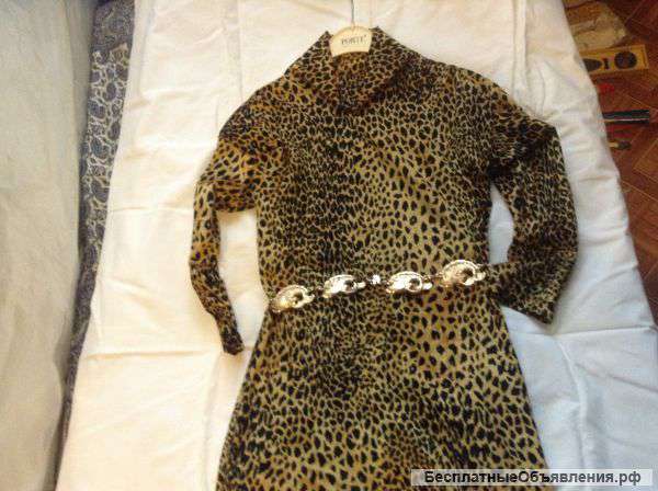 Платье леопард 44 размер