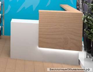 Ресепшн береза + белый для торгового зала( прикассовая зона)
