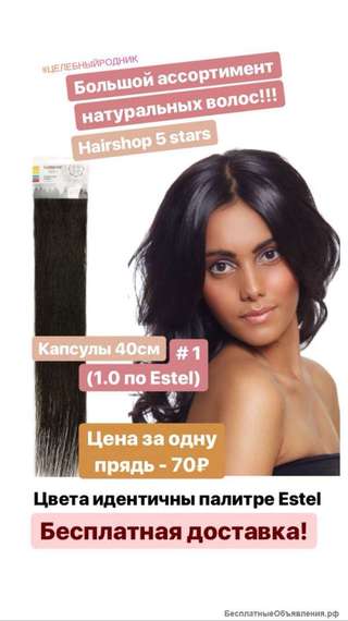 Натуральные волосы для горячего наращивания черные ХАЙР ШОП