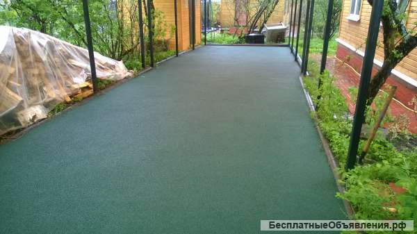 Резиновое покрытие, благоустройство территории