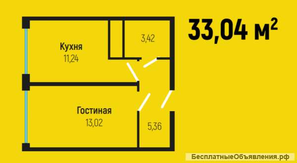 1-комнатную квартиру