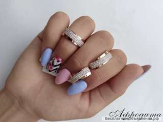 Набор "Афродита" серебро с золотыми накладками