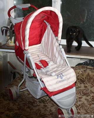 Прогулочная коляска Babyton P280 3-х колесная Red