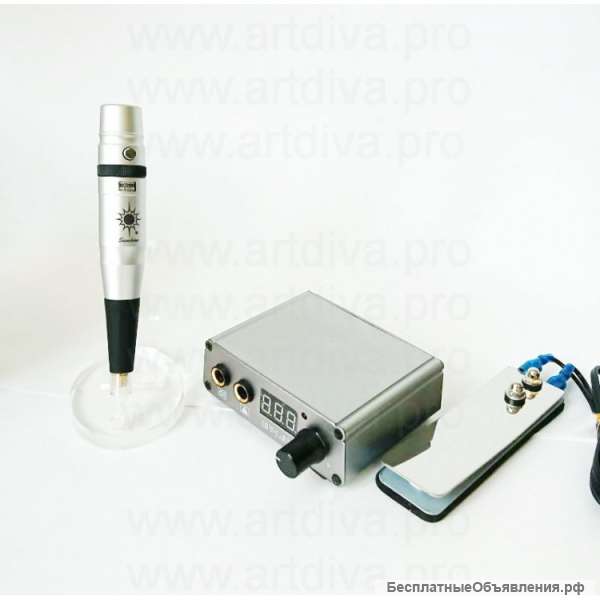 Аппарат для перманентного татуажа Sunshine Flat Line Silver с блоком управления