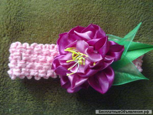 Аксессуары из лент- резинки, заколки, повязки