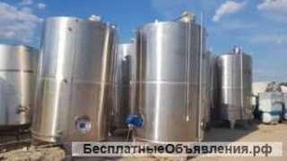 Емкости нержавеющие, объем -10 куб.м., вертикальные, с мешалками