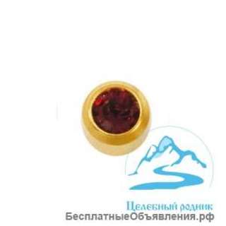 Aметист, средний(R), позолота, завальцованные