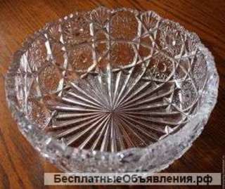 Чехия большая хрустальная салатница