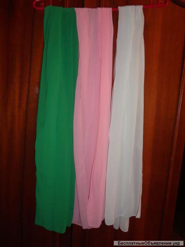 Розовый шифоновый шарф