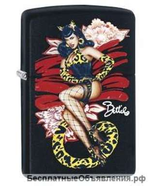 Зажигалка Zippo 79380 Bettie Page by Olivia Cat Costume