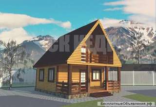 Дачный дом 6*8,5м. с террасой, балконом