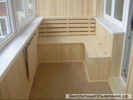 Обшивка вагонкой балконов, лоджий, домов, бань. Балкон под ключ