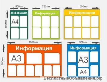 Изготовим стенды любого формата из пластика с карманами