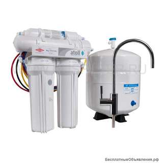 Система обратного осмоса Атолл A-450 STD (А-460Е). 4 ступени очистки. Монтаж под мойку.