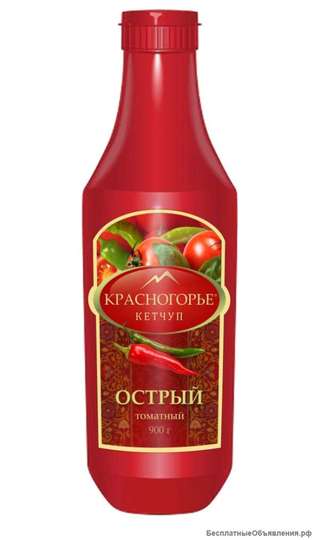 Кетчуп томатный в ассортименте Красногорье пэт 900г