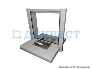Передаточное кассовое окно ПУ-1Н (неподвижный лоток). Деквест.