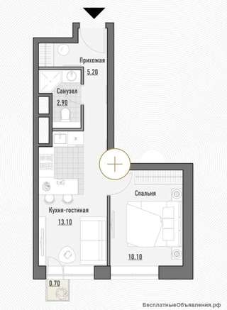 Студия площадью 31,98 кв.м., Премиум-квартал Джаз