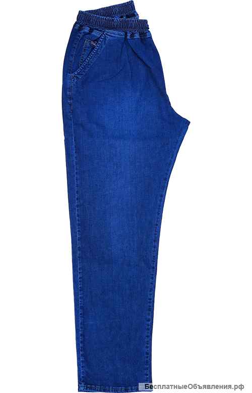 Большого размера мужские джинсы с поясом на резинке