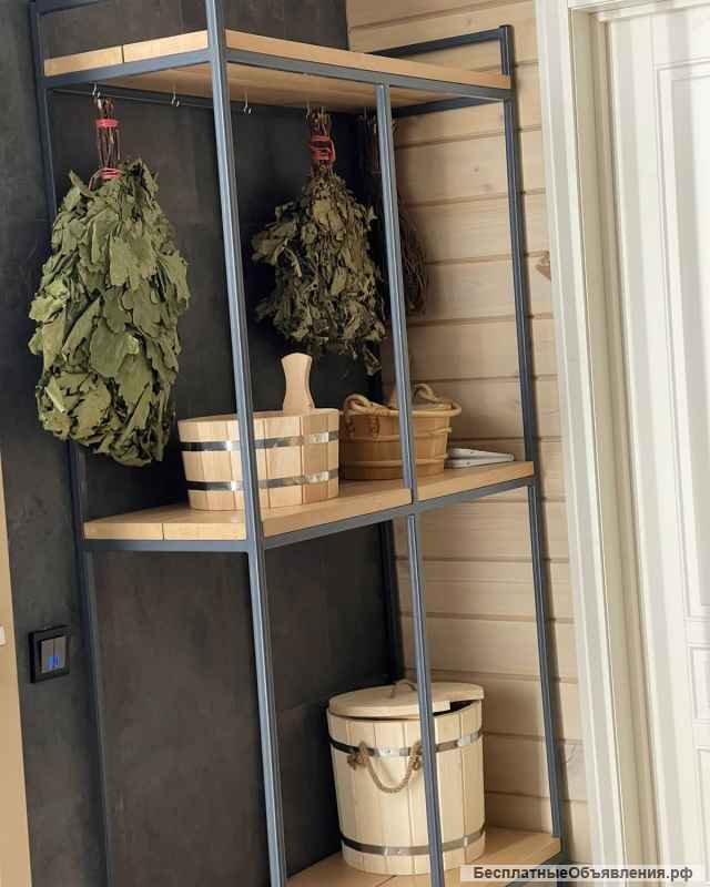 Стеллажи и стойки из массива ценных пород дерева