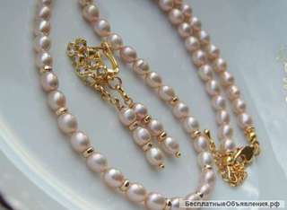 Комплект ожерелье и серьги с жемчугом