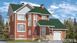 Проект дома из газоблока на 213 кв. м с мансардой и цокольным этажом.