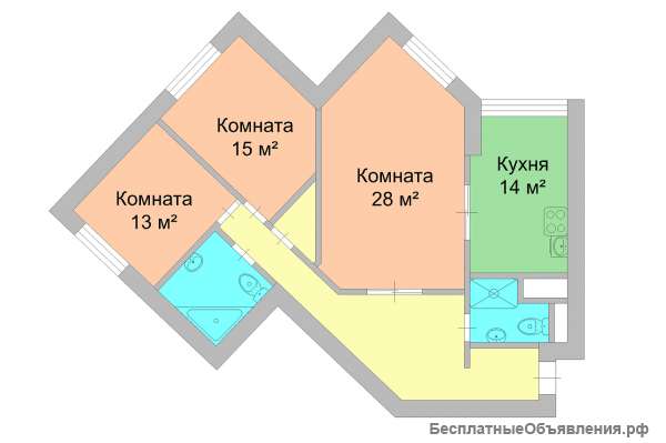 3хкомнатная квартира в Куркино