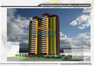 1 -студия, 26.3 м2, Базарная, дом 1, 1 508 000