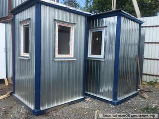 Пост охраны (кпп) 1500х1500 с двумя окнами пвх