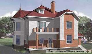 Проект дома из газобетона на 225 кв. м с мансардой и эркером.