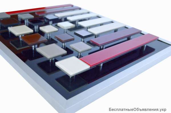 Стеклянные цветные ручки для фасадов и мебели