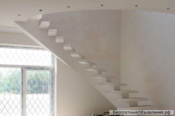 Бетонные лестницы, внутренняя отделка помещений