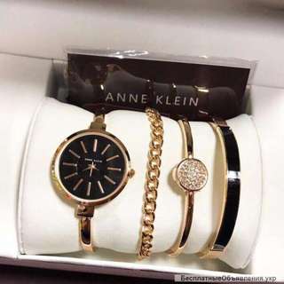 Хит цена Подарочный набор женские часы Anne Klein Gold в шкатулке