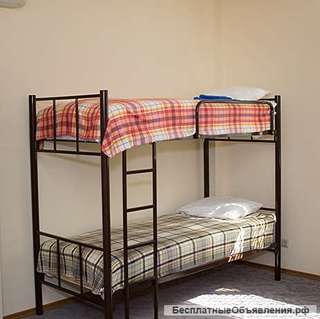 Кровати двухъярусные, односпальные на металлокаркасе для хостелов, гостиниц, рабочих и.т.д