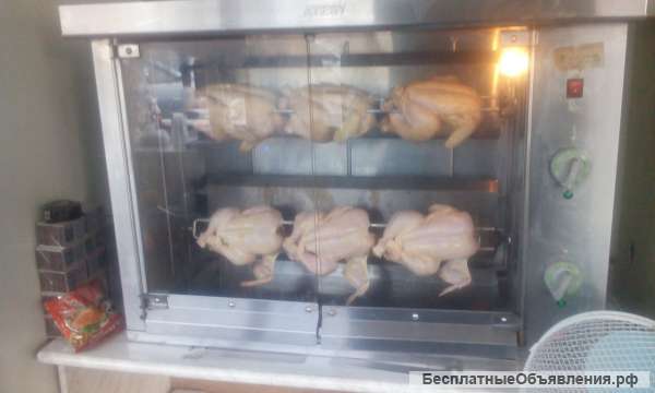 Гриль для кур. Готовка 8-ми кур сразу.