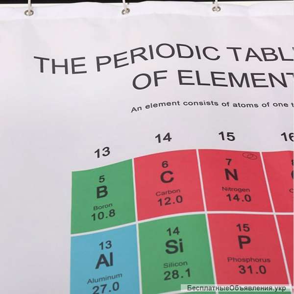 Шторка для душа Таблица Менделеева