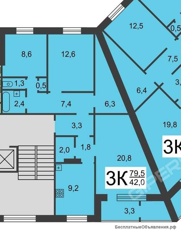 3-х комнатную квартиру