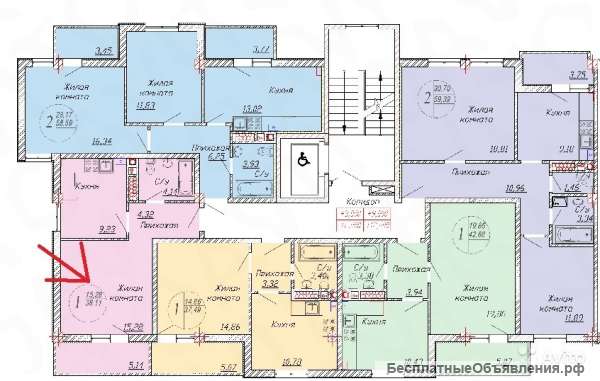 Просторная 2 комнатная квартира в элитном доме