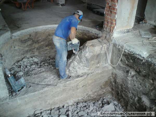 Демонтаж стен, домов, перекрытий, копка